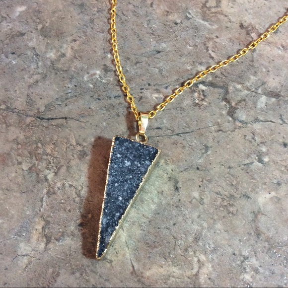 Black Druzy Necklace - Picture 2 of 3